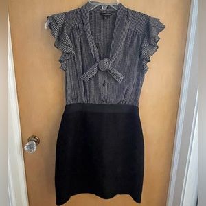 Banana Republic Herringbone Tweed Flutter Sleeve Business Professional Dress Sz4